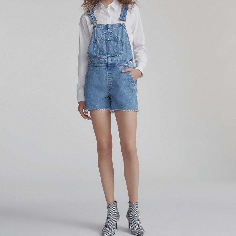Rag & Bone Patched Short Dungarees